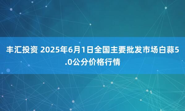 丰汇投资 2025年6月1日全国主要批发市场白蒜5.0公分价格行情